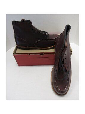 Red Wing Shoes Boots 11 D Red Beckman Leather Moc Toe Lug 9010 NEW